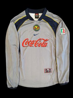 Club America Aguilas Goalkeeper Long Sleeve Jersey Nike Vintage Coca-Cola Large