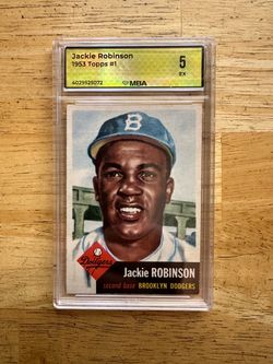 1953 Topps Baseball Card#1 Jackie Robinson MBA 5 (Ex)