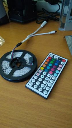 16.4 feet RGB LED Strip Light 5050 SMD Diode RGB Tape Waterproof Flexible LED Ribbon 30D/M With Remote Controller + DC12V Power Adapter