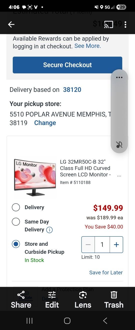 LG FULL HD CURVED SCREEN LCD MONITOR