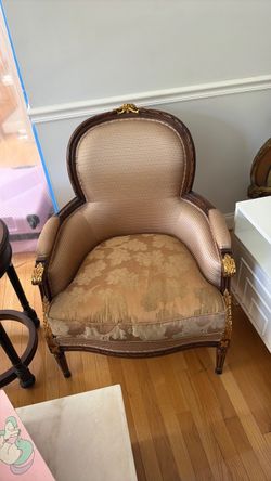 French Louis XVI Style Bergère Accent Chair