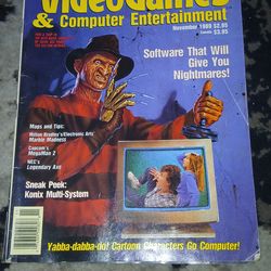 Vintage Freddy Krueger VIDEO GAMES & COMPUTER ENTERTAINMENT Magazine (Nov 1989)!