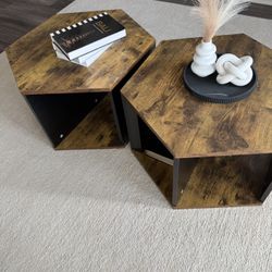 2 Wooden 2 Tone Tables 