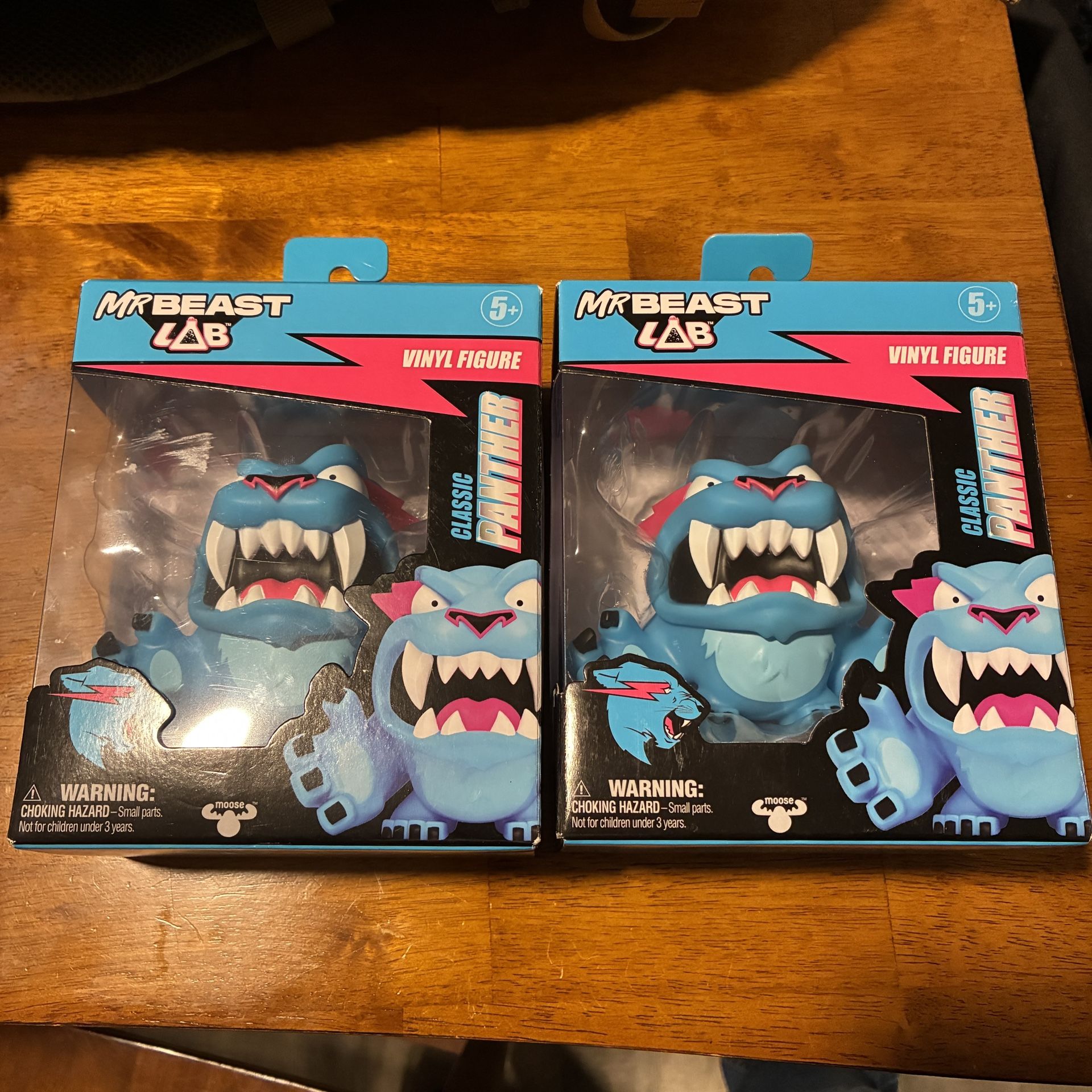 Lot of 2 Mr Beast Lab Classic Panther Vinyl Figure by Moose New