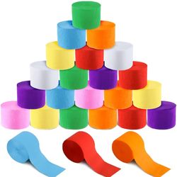 95 Rolls Crepe Paper Streamers Roll 8 Colors Rainbow Party Decoration Streamers for Birthday Party Wedding Ceremony Baby Shower DIY Crafts