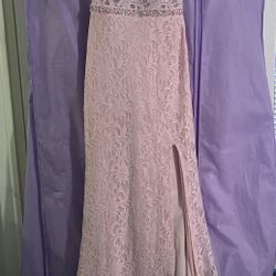 Pink Beaded Semi formal Dress