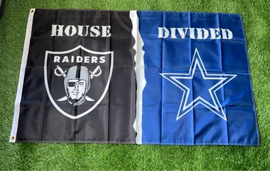 House Divided raiders Cowboys flag size 5’x3’