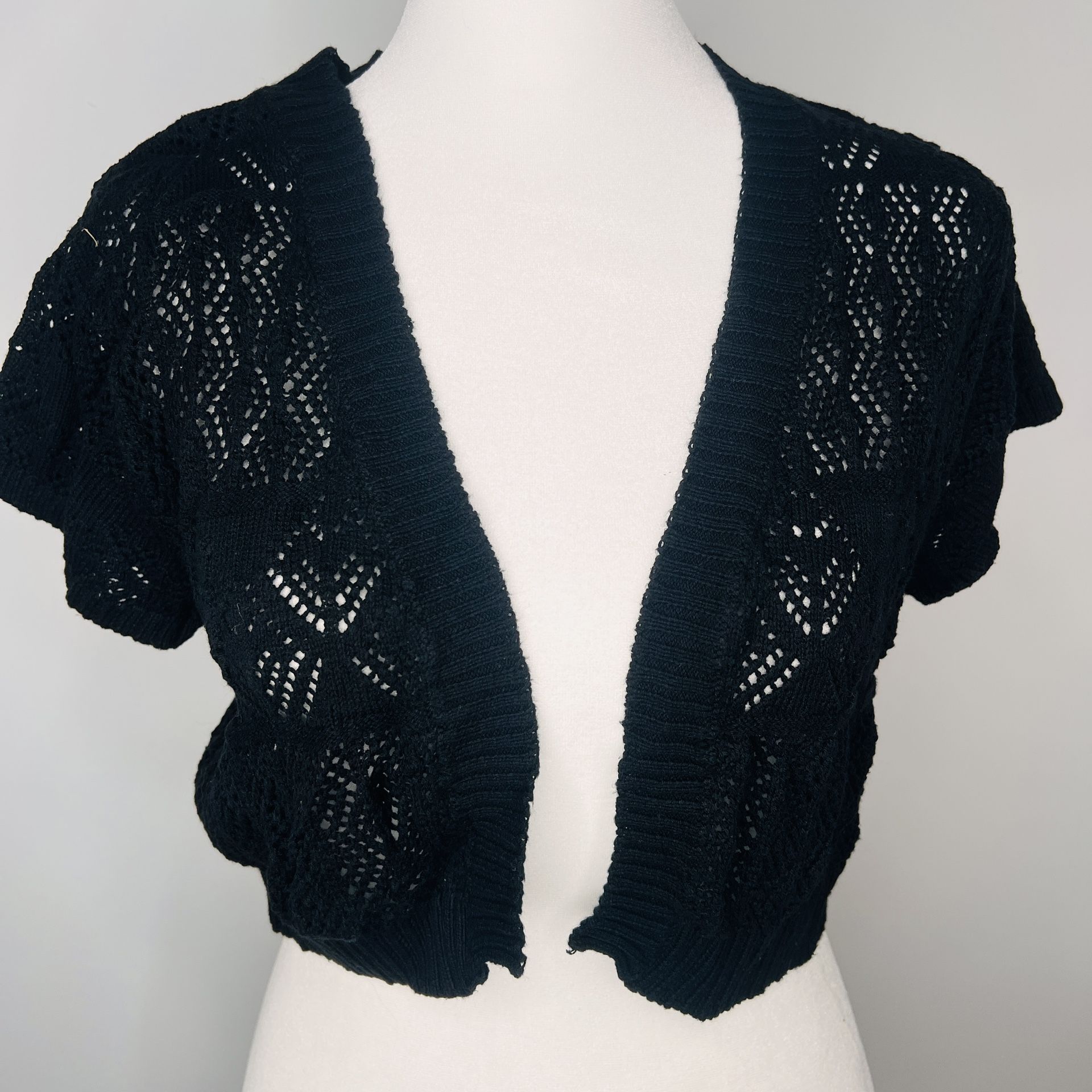 Black Knit Bolero Cardigan Size L