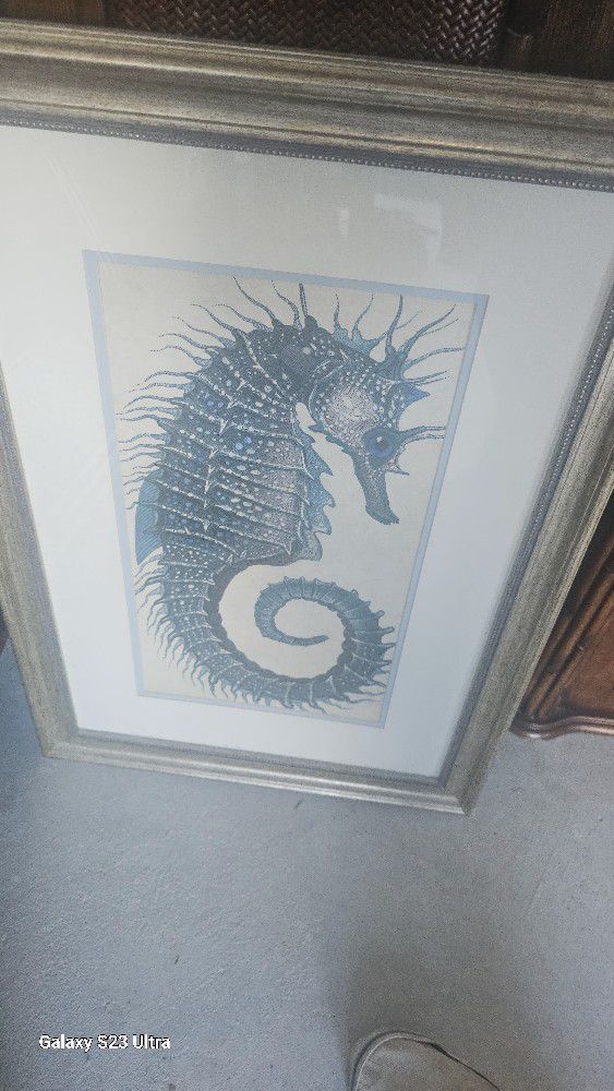 Seahorse Print Framed