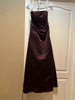 David’s bridal chocolate brown strapless dress long size 4 David’s bridal chocolate brown strapless dress long