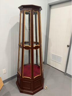 Antique octagonal cabinet with plug in Light