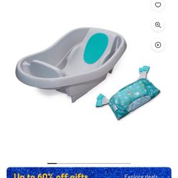 Brand new Summer Infant Comfy Clean Deluxe Newborn to Toddler Baby Bathtub (Gray)