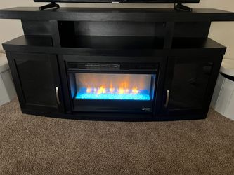 Electric Fireplace TV Stand / Entertainment Center – Black