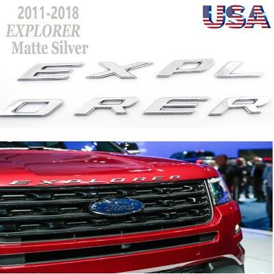 Matte Silver Hood Letter Emblems For 2011 – 2018 Ford Explorer Sport