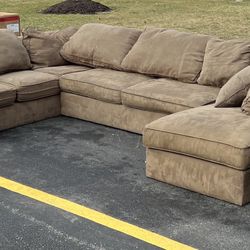 Brown Sectional Couch Set With Pull Out Bed 