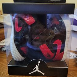 Jordan 1 Patent Leather Bred Crib Bootie Shoe 4c