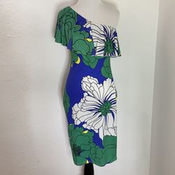Tropical Floral One Shoulder Dress
