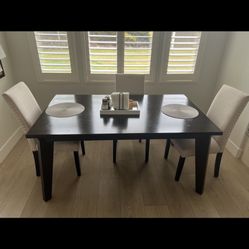 Dining Wood Table And 3 Chairs