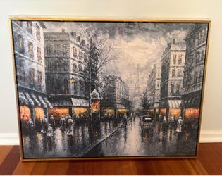 Framed Wall Art Paris Street View City Canvas Print 32x24 inches NEW!!!