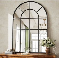Windowpane Arched Mirror