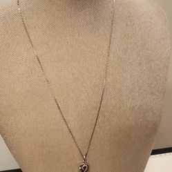 Jane Seymour open heart wings sterling silver diamond pendant necklace