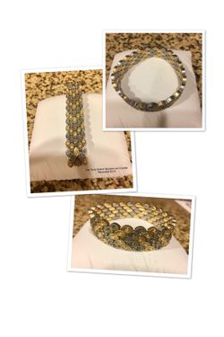 Stretch two tone bracelet