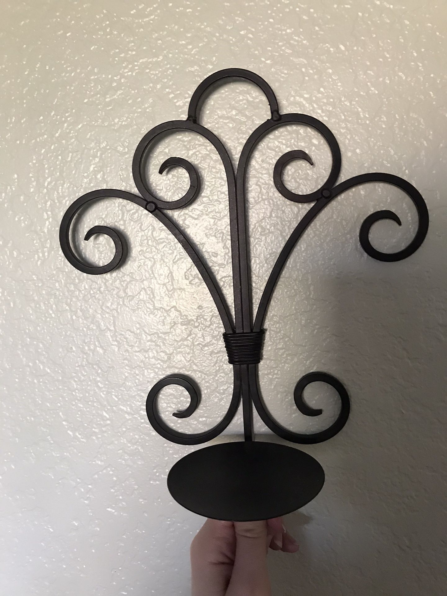 Rod iron candle mounts