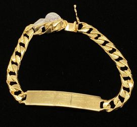 $3650 Yellow Gold Cuban ID Link Bracelet