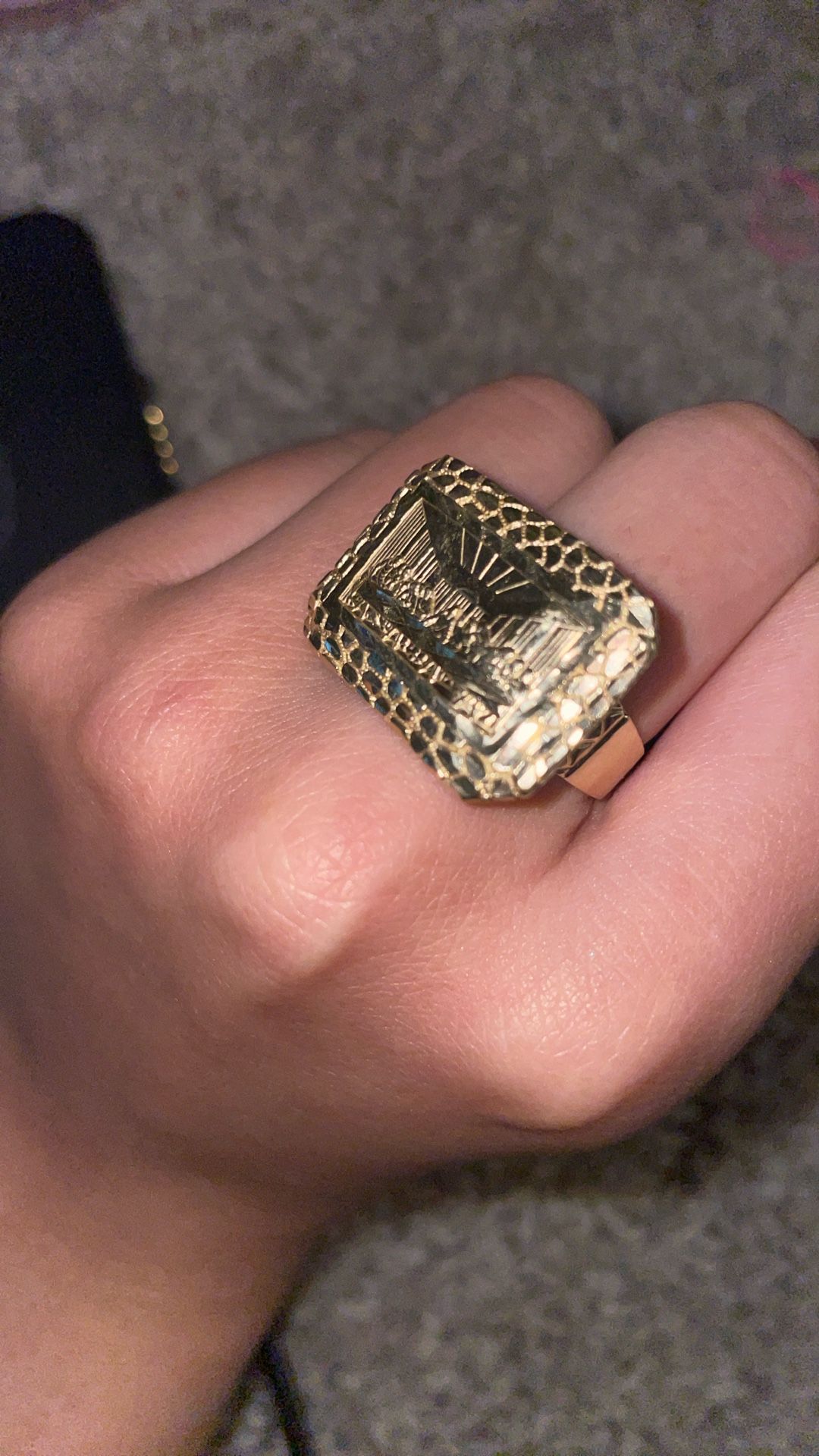 14k Gold nugget Last supper  Ring 