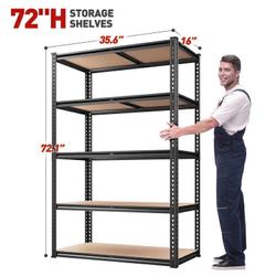 NEW - 5-Tier Steel Shelving Units, 2020 Lbs Adjustable Garage Storage Racks For Basement Kitchen