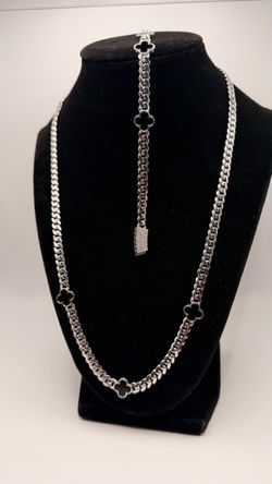 Silver Chain/Bracelet w/moissanit