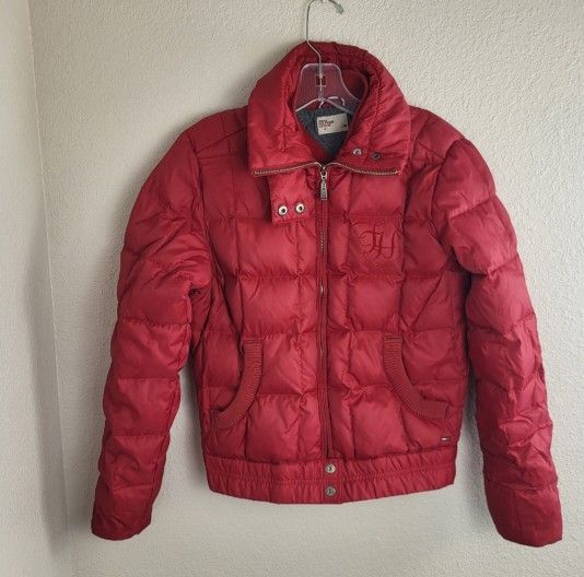 Tommy Hilfiger Quilted Down Red Women's Jacket Size Small