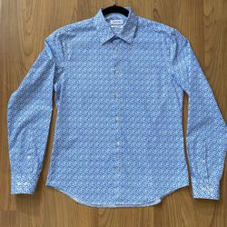 Calvin Klein Spring Floral Print Infinite Non Iron Extreme Slim Fit Stretch Button Down Long Sleeve Shirt Men’s Size 15.5 34/35 M