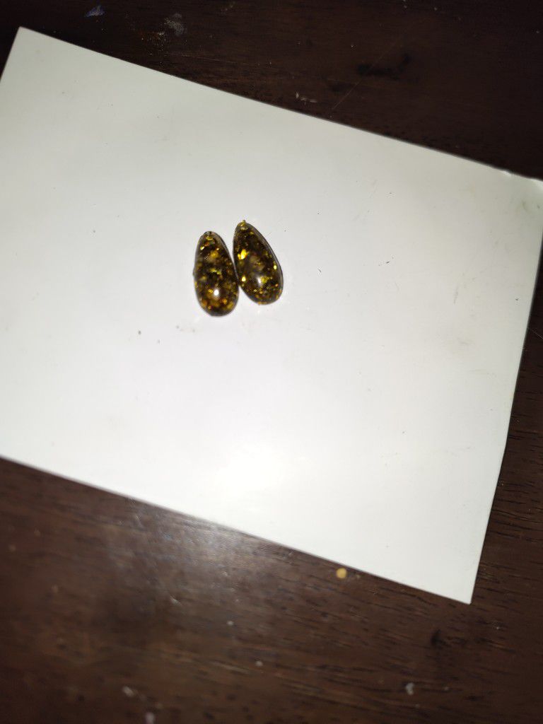 Gold Flaked Mustard Seed Earrings