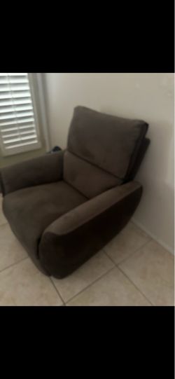 Brown Fabric Upholstered Accent Chair