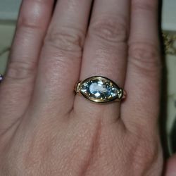 10k Gold Aquamaringe Ring