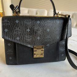 MCM clutch crossbody MCM Visetos Patricia Med Monogram Satchel Black