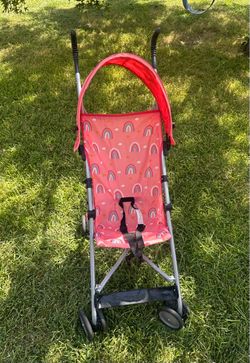 Pink Rainbow Umbrella Stroller 👉🏼some paint drops on canopy and seat