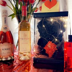 Romantic Valentine's DayCreative Eternal Flower Rose Bear 