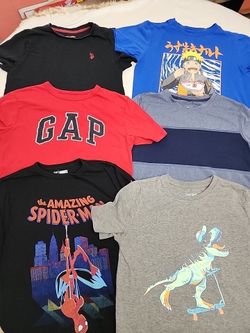 CAT & JACK GAP  Us Polo Etc BOYS LOT OF 6 SHIRTS Sz L 12 /14