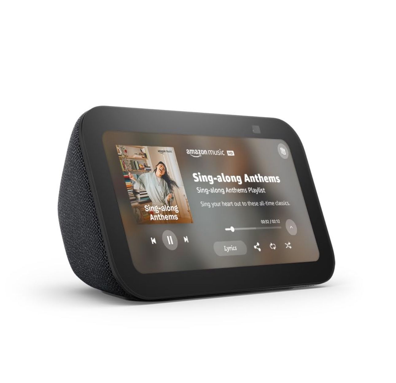 Amazon Echo Show 5 (newest model), Smart display with 2x the bass and clearer sound, Charcoal