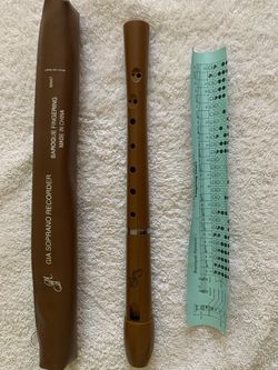 Selling One New Gia Soprano Brand Plastic Flute With Fingering Chart And Travel Case $5