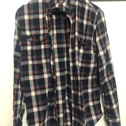 Club Room Navy and Red Plaid Shirt