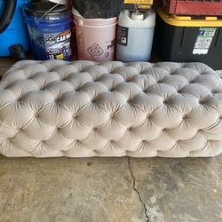 Beige Tufted Ottoman
