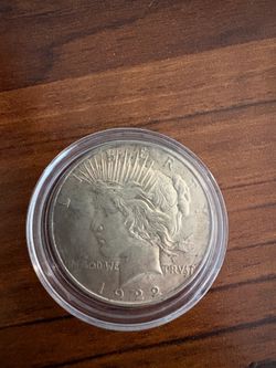 1922 silver peace dollar with toning
