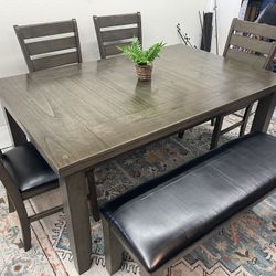 Dining Table 4 Chairs And A Bench