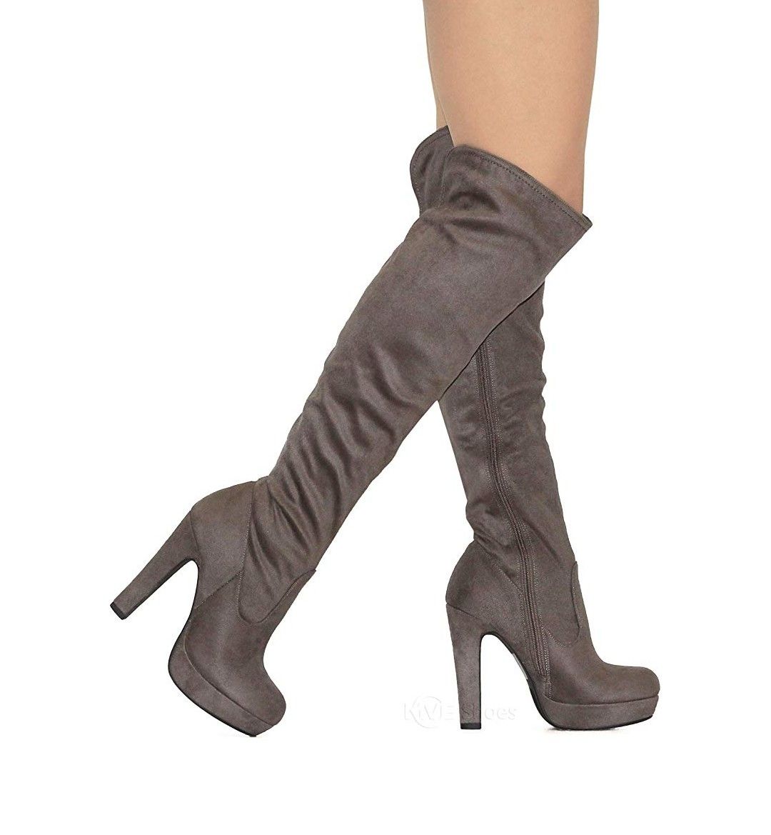 READ DETAILS! size 11 charcoal suede thigh high boots
