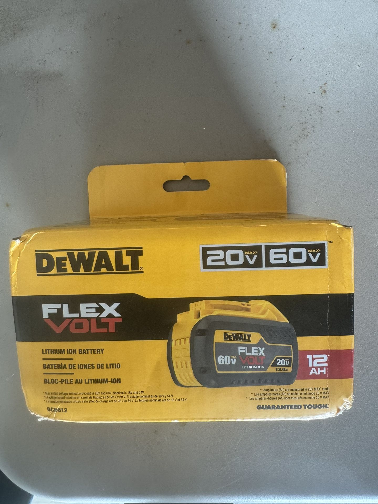 DEWALT FLEXVOLT 20V/60V MAX Lithium-Ion 12.0Ah Battery