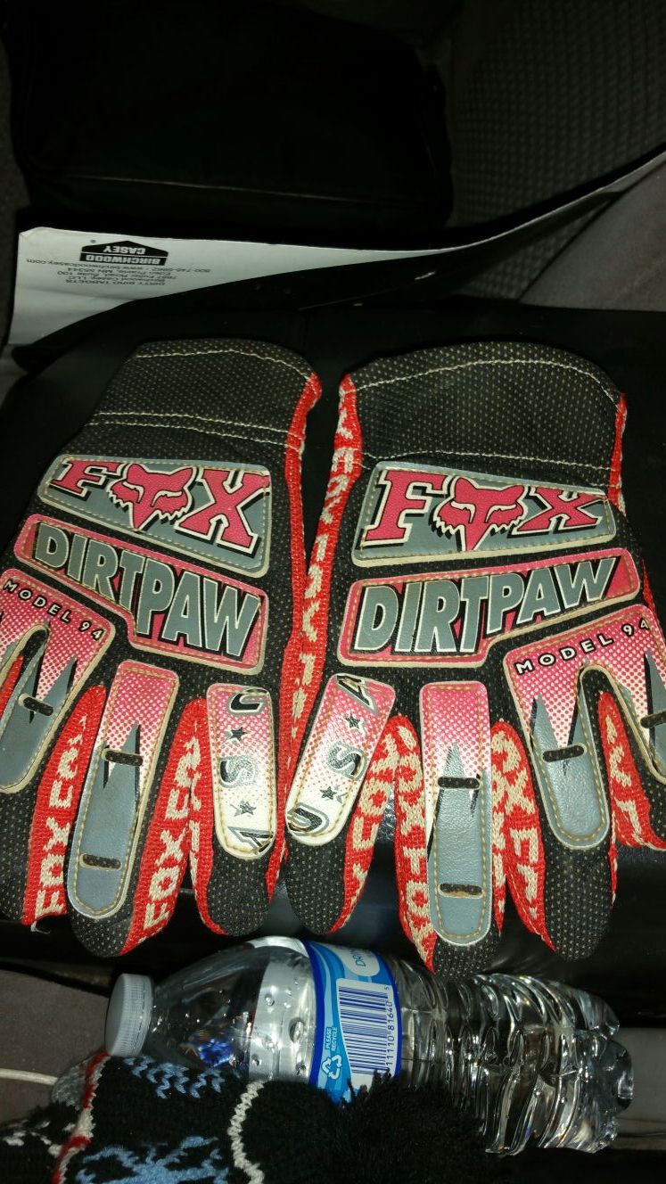 Vintage fox dirt paw model 94 motocross gloves