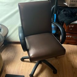 Brown Leather Desk Chair